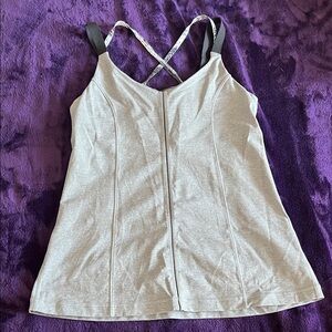 lululemon athletica Gray Crisscross Active Top